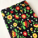 USAコットン 55cm x 50cm カットクロス 70-80s ヴィンテージ布 レトロ花柄 F126