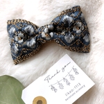 【8カラー】インド刺繍リボン　大きなリボンクリップ／バレッタ　選べる8カラー