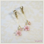 再販☆ほんのり色づいた桜とつぼみのイヤリング