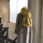 【冬支度SALE】ベラルーシリネン　ストールハーフサイズ　W70 