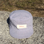 【gururi】 work cap 帽子 白 ブルー ストライプ