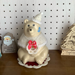 🎄🎁⭐️北欧しろくま貯金箱　🧑‍🎄ホワイトクリスマス雑貨お着替え4点セット