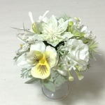 小さな真珠の涙 （仏花、ミニサイズ、造花、お供え、お盆、お彼岸、敬老の日、ペット）