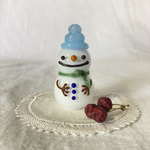 ガラスの雪だるま　クリスマス　オーナメント　パステルブルー
