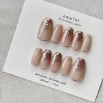nuance nail tip ネイルチップ　ニュアンスネイル　ブライダルネイル　成人式ネイル　卒業式ネイル　くすみネイル　オフィスネイル　ラテネイル　ブライダルネイル　大人かわいい　秋ネイル