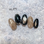 【成人式用ネイルチップ】BLACK no.071