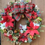クリスマスリース✨№264✨真っ赤なポインセチアのリース✨