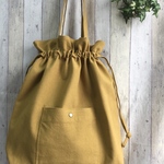[再販] キュッと！巾着トートバッグ＊マスタード