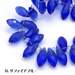 9.オフェリアブルーLB【13mm 10個/20個入り】キラキラ宝石みたい♪ティアドロップ ガラスビーズ ファセットカット ティアドロップ しずく ジュエリー ブリオカット★森の雑貨屋さん★