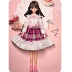 D-69【送料無料】【ジェニー】【リカちゃん】ワンピース　ドレス　ピンク　チェック