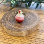 11/21(日)正午発売！【完成品】ミニチュアまんまるどうぶつイチゴミルクフリーサイズリング♪
