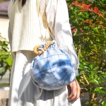 bucket drawstring bag <ICY CHECK> 巾着バッグ