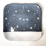 星降る夜の雪だるま　角小皿