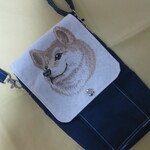 手帳型も入るスマホポシェット　ふたの柄は変更可！便利な外ポケット付き！　ウエストポーチ　移動ポケット　お散歩バッグ　　　　