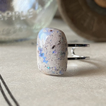 スノー❄️を散りばめたスクエアなファイアーオパールのリング🦋❄️🦄