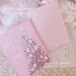 A7両面メモ＊pink*christmas memo♡25枚入