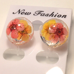 こでまりのノンホールピアス   オレンジ×ピンク
