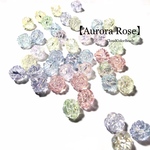 【Aurora Rose】オーロラ加工 単色 手染めビーズ