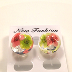 こでまりのノンホールピアス ピンク×黄緑☆   