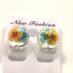 こでまりのノンホールピアス オレンジ×☆  水色☆