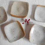 角板皿　豆皿　うす茶