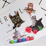 【フレークシール】〜ひょっこり猫 17枚〜 実写シール＊ネコ