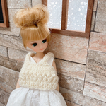 透かし模様のニットキャミ★No.3＊リカちゃん用