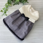 【SALE】Sサイズ★グレンチェック×ニットワンピース 