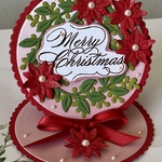 立てて飾れるクリスマスカード　リース