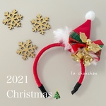 サンタ帽子のカチューシャ(クリスマスベル)♡Xmas♡犬猫用アクセサリー♡ヘッドドレス♡ヘッドリボン♡カチューシャ♡トリミング♡記念日♡プレゼント