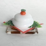 ガラスのミニ鏡餅(ガラス台付き)A