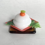 ガラスのミニ鏡餅(ガラス台付き)C