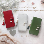 スター＆イニシャル ♥ クリスマスカラー 手帳型ケース ♥ iphone12 12Pro iphone8 iphoneSE2 他 シンプル レザー調
