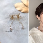 ✴︎NEW!✴︎1粒パール付きスティックが揺れるパールリボンピアス