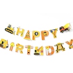 工事車　働く車　消防車車ガーランドお祝い飾り男の子お誕生日お祝い