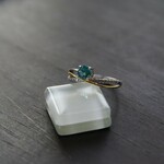 グリーントパーズ　CZゴールドライン ジャンクションリング　SILVER925