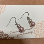 ピンクパールとパールのピアス