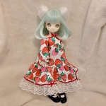 幼SD 1/4 ドレス　ワンピース 苺柄　Tinyfox ドール服　1/6 服