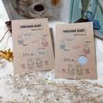 クラフト紙 ゆるかわうさぎさんのジェンダーリビールカード