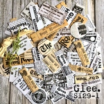 SALE!送料無料【S129-1 コラージュ素材】海外シール　ジャーナル　英字　手帳　おすそ分け　メモ　日記　レトロ  手帳　ステッカー