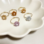 ピンキーリング　指輪　リング　淡色　お花　パール