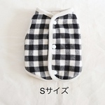 [犬服] Sサイズ 完成品 チワワ　　　　　　　　　　　　起毛 ブロックチェック リバーシブル ボアベスト