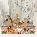 専用出品 雪だるまフレーム　クリスマス飾り　季節飾り　ミニチュア　樹脂粘土　粘土細工　サンタクロース　くま　雪だるま　わんこ　Xmas　こねこねくらぶ