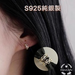 Sv925純銀製 繊細　レース風 K18　ミニフープピアス　YC5930