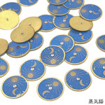 太陽 月プレートパーツ 10個【宇宙 スチームパンク素材】