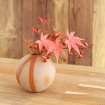 備前焼　小さな丸い一輪挿し【B】【緋襷】　【陶器・花器・花入れ・フラワーベース】