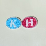 受注生産ビーズブローチ　HとK