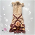 【残りわずか!】【ダックス用犬服】可愛いアニマルフリース第二弾🧸両面ボア✖️コーデュロイのあったか可愛いくまっ子ワンピ🧸♥️
