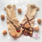 【小型犬用犬服】可愛いアニマルフリース第二弾🧸両面ボア✖️コーデュロイのあったか可愛いくまっ子フリース🧸♥️