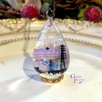 空雫【雪景色】（色:ライラック）　ネックレス/ペンダント　雲レジンアクセサリー